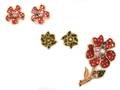 A Christian Lacroix Floral Brooch with Matching Earclips