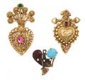 A Group of Three Christian Lacroix Heart Brooches