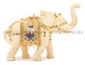 A Pair of Indian Bone Veneered Elephants