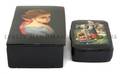 Two Russian Black Lacquer Boxes