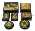 A Group of Seven Russian Lacquer Boxes