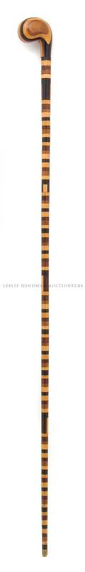 A Various Woods Parquetry Cane