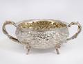 STERLING SILVER REPOUSSE TWIN HANDLED BOWL