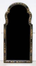An American Lacquer and Parcel Gilt Wall Mirror