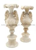 A Pair of Italian Alabaster Urns