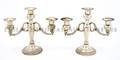 A Pair of American Sterling Silver ThreeLight Candelabra Frank M Whiting  Co