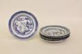 Six Early Blue and White Canton Plates
