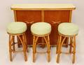 Heywood Wakefield Tiki Bar wThree Stools
