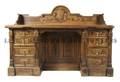 A Victorian Carved Oak Pedestal Desk