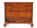 CHIPPENDALE WALNUT CHEST OF DRAWERS