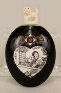 Ebonized Wood  Bone Inalid Snuff Bottle