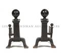 A Pair of Cast Iron Andirons