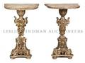 A Pair of Italian Giltwood Prickets