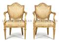 A Pair of Louis XVI Style Giltwood Fauteuils