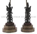 A Pair of Chinese Figures Mounted as Lamps