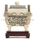 A Chinese Carved and Veneered Ivory Censer