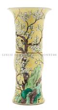 A Chinese Porcelain Famille Juane Beaker Vase
