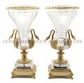 A Pair of Neoclassical Style Gilt Bronze and Glass Urns