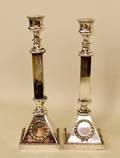 Pair of English Silverplated Candle Sticks