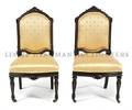 Two American Ebonized and Gilt Metal Mounted Side Chairs Alexander Roux