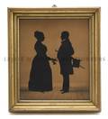 A Full Length Cut and Paste Silhouette of a Husband and Wife