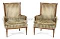 A Pair of Louis XVI Style Bergeres