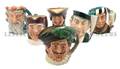 A Collection of Six Royal Doulton Toby Mugs