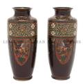 A Pair of Japanese Cloisonne Vases in the Arabic Style