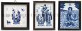 A Group of Three Asian Blue and White Porcelain Plaques