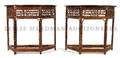 A Pair of Bamboo Console Tables