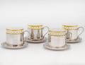 SET OF FOUR ASSEMBLED STERLING SILVER CUP HOLDERS AND