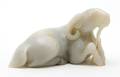 A Chinese Carved Jade Ram