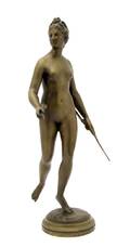 A French Bronze of Diana the Huntress After JeanAntoine Houdon 17411828