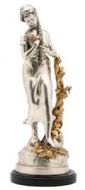 A French Silvered Bronze Figure After Moreau