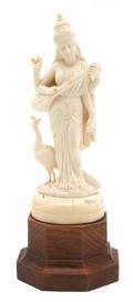 An Hindu Carved Ivory Model of a Female Deity