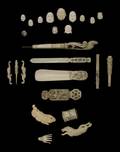 A Collection of Asian Carved Ivory and Bone Articles