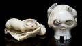 A Group of Two Ivory Netsuke