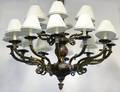 FAUX PAINTED EIGHTEEN LIGHT METAL CHANDELIER