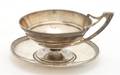An American Coin Silver Teacup and Saucer Gorham
