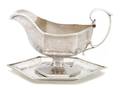An American Sterling Silver Gravy and Undertray Retailed by Shreve Crump  Low