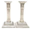 A Pair of American Sterling Silver Candlesticks Redlich  Company