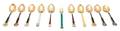 A Collection of Ten Danish Silver and Enamel Spoons