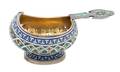 A Russian Gilt Silver Enameled Kovsh
