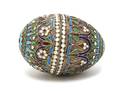A Russian Silver Enameled Egg