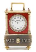A Russian Gilt Silver Enameled Clock