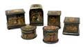 A Group of Six Russian Lacquered Boxes