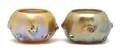 A Pair of Tiffany Favrile Glass Salts