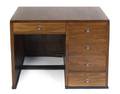 An Art Deco Style Mahogany Veneered Single Pedestal Desk
