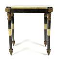 A French Art Deco Marble Onyx and Bronze Stand