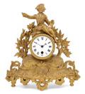 A French Gilt Metal Figural Clock